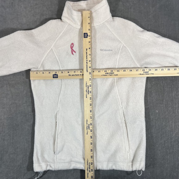 Columbia Breast Cancer Awareness Women's Large White Fleece Full Zip Jacket - Picture 4 of 6
